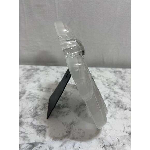 VTG Mikasa Love Knot Frosted Crystal Picture Frame Clear 80s Wedding Anniversary - Picture 4 of 7